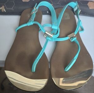 DV by Dolce Vita Turquoise and Gold Sandals